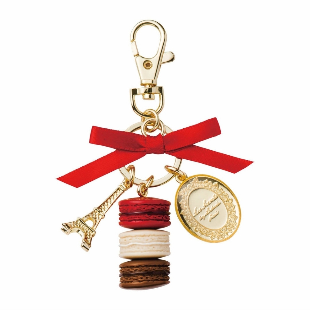 Ladurée Elegant Macaron Keychain with Red Bow Limited Edition